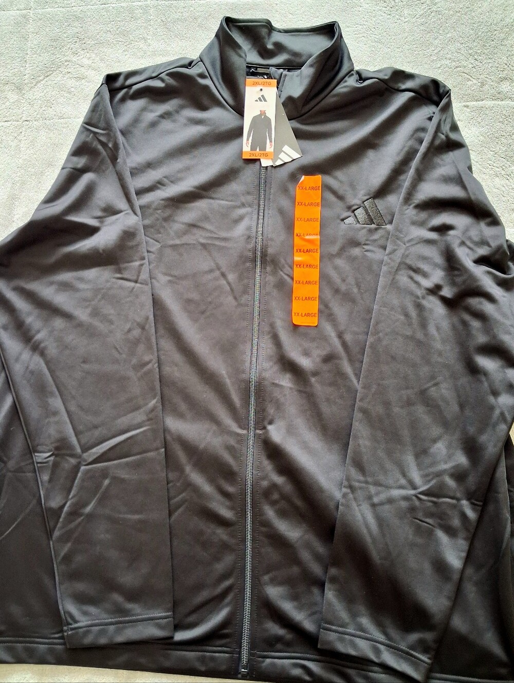 Adidas - Men’s 2XL Tricot Full Zip Track Jacket Black NWT